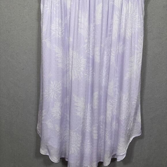 NWT Lucky Brand Jenni Cinched Waist Lavender Floral Dress Large Flowy Fairy - Picture 4 of 8